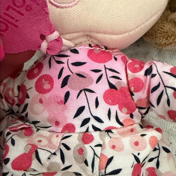 Jolijou Paris Demoiselle My First Doll Pink Floral Dress Lovey Plush 7" - Picture 9 of 10
